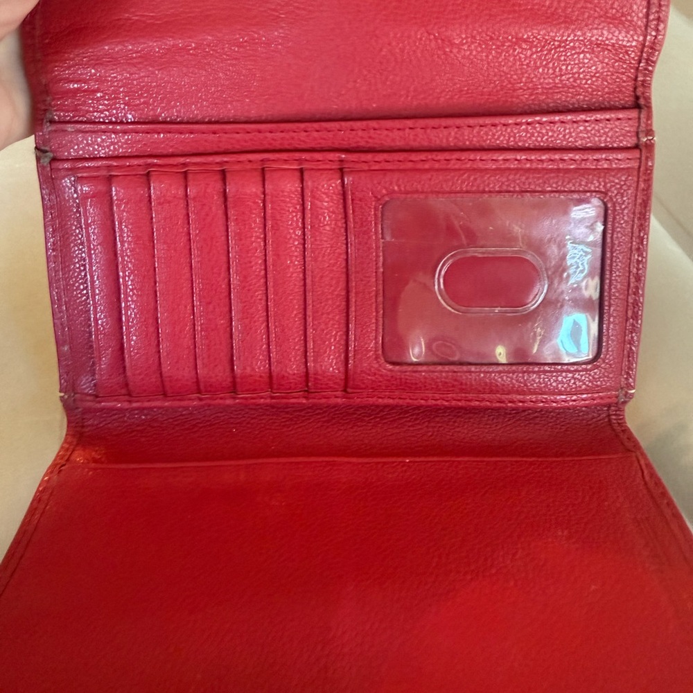Dooney & Bourke Cherry Red Leather Wallet - Picture 3 of 7